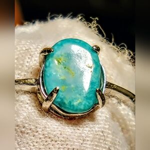 Natural Kingman Turquoise 925 Sterling silver turquoise ring #turquoisering